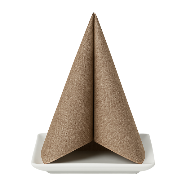 Airlaid Servietten, 1/4 Falz, 40 x 40 cm, Cacao Decor